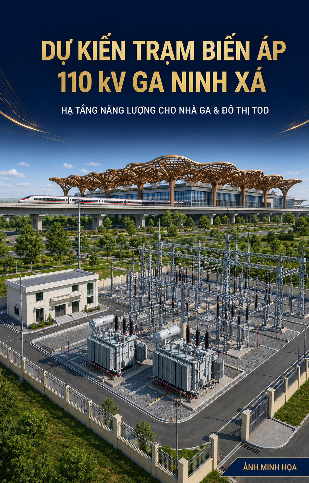 ⚡🚄 GA NINH XÁ DỰ KIẾN CÓ TRẠM BIẾN ÁP 110 kV – NỀN TẢNG CHO HẠ TẦNG ĐÔ THỊ HIỆN ĐẠI 🏙️